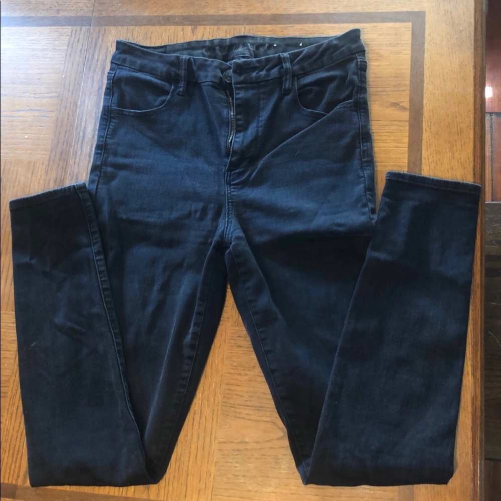 Black American Eagle Hi-rise Next Level Jegging